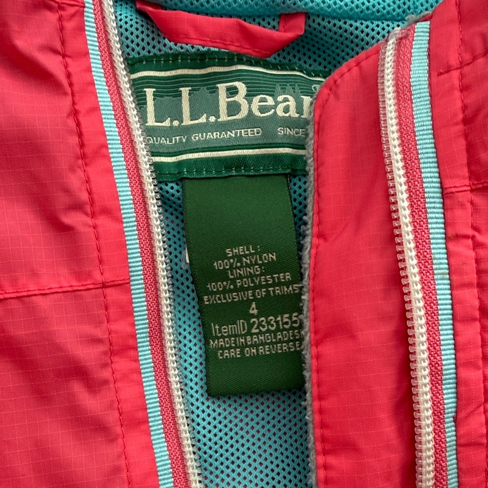 L.L. Bean Kids pink Raincoat - Picture 2 of 7